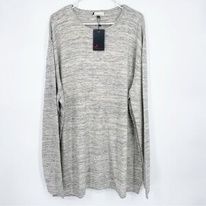 Dressmann Cotton Round Neck Sweater Heather Gray Knit Grey Wool Blend Soft